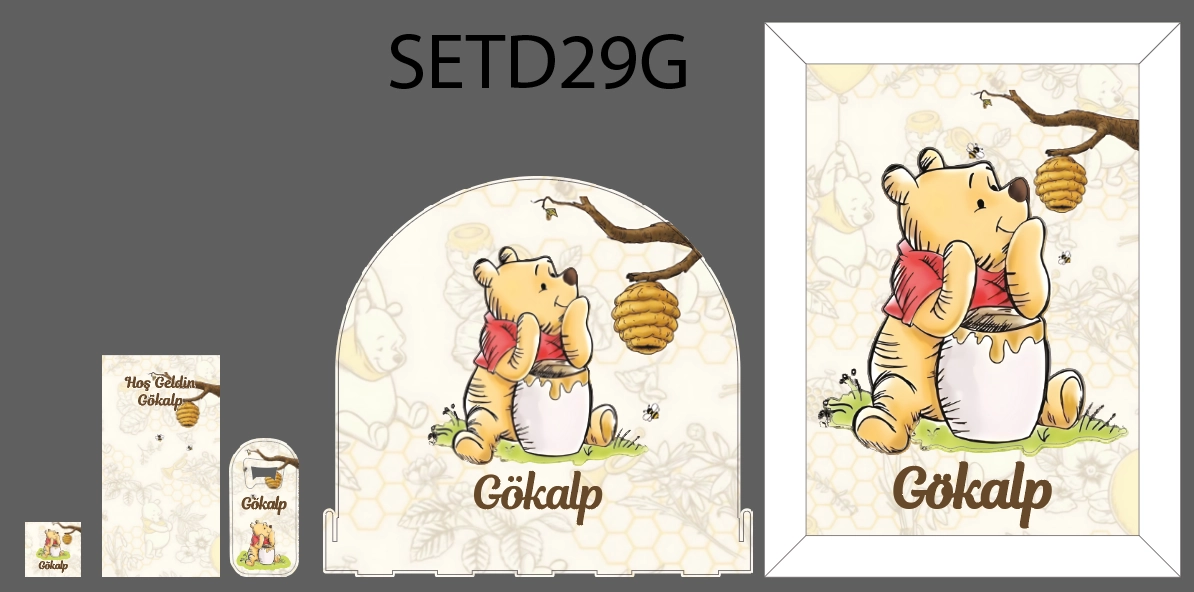 Winnie Kırmızı Atkılı Bebek Seti