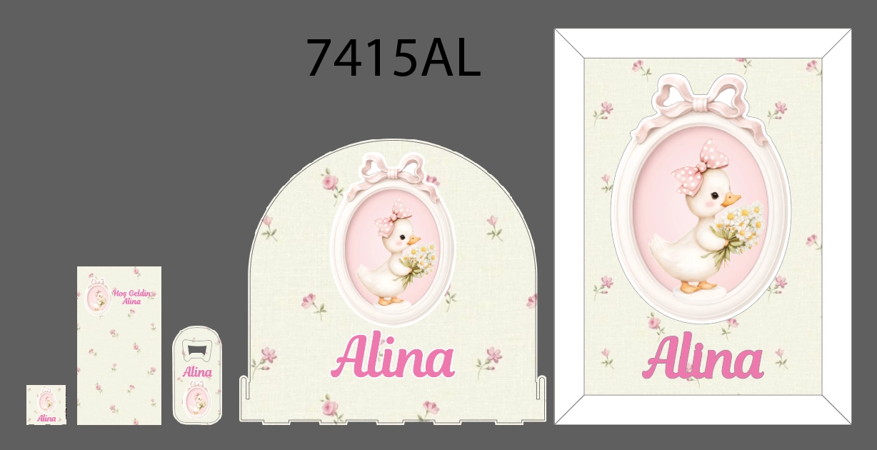 Tatlı Ördek Crest Çerçeveli Bebek Seti