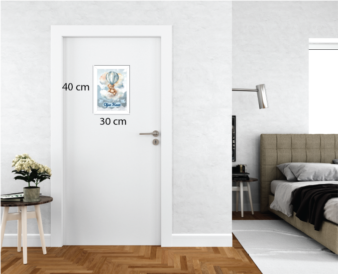 Sevimli Bulutlu Ayıcık Işıklı İsimli Kapı Süsü B47 1