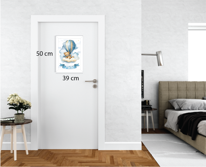 Sevimli Bulutlu Ayıcık Işıklı İsimli Kapı Süsü B48 2