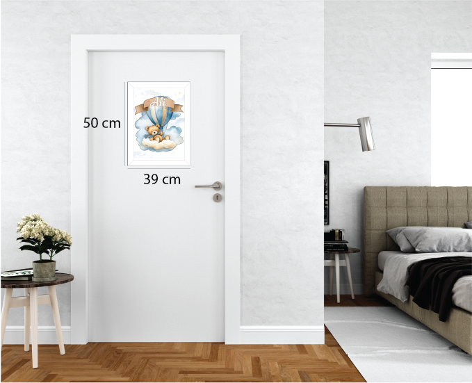 Sevimli Bulutlu Ayıcık Işıklı İsimli Kapı Süsü B48 3