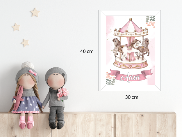 Pembe Atlı Karınca Işıklı İsimli Kapı Süsü C34 1