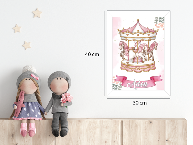 Pembe Atlı Karınca 1 Işıklı İsimli Kapı Süsü