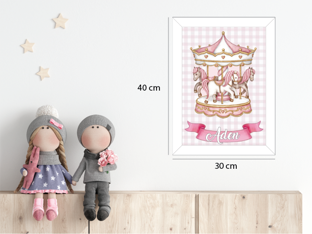 Pembe Atlı Karınca 2 Işıklı İsimli Kapı Süsü