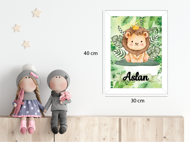 Sevimli Aslan Işıklı İsimli Kapı Süsü 1