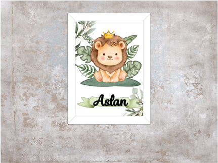 Sevimli Aslan Işıklı İsimli Kapı Süsü 2
