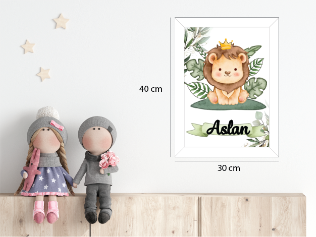 Sevimli Aslan Işıklı İsimli Kapı Süsü 2
