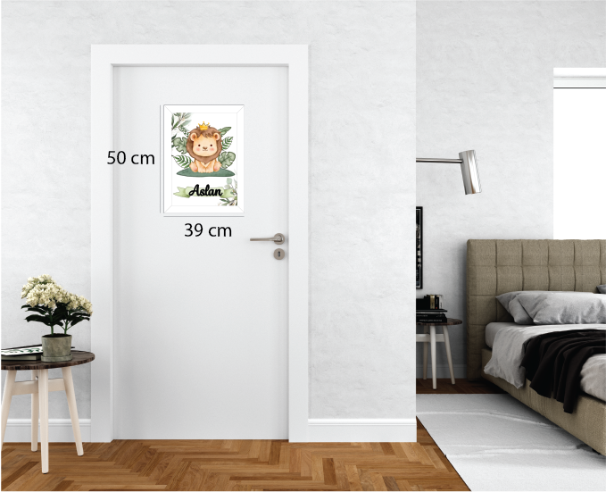 Sevimli Aslan Işıklı İsimli Kapı Süsü 2