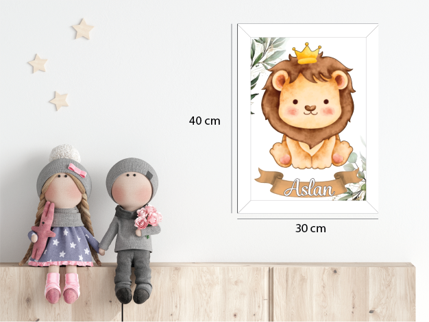 Sevimli Aslan Işıklı İsimli Kapı Süsü 2