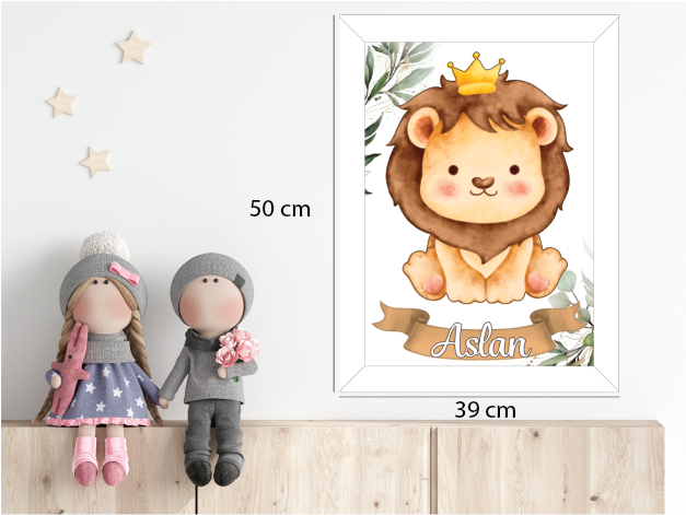 Sevimli Aslan Işıklı İsimli Kapı Süsü 2