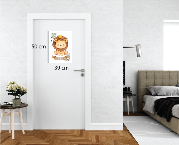 Sevimli Aslan Işıklı İsimli Kapı Süsü 2