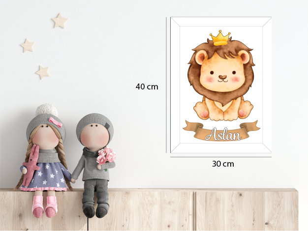 Sevimli Aslan Işıklı İsimli Kapı Süsü 3