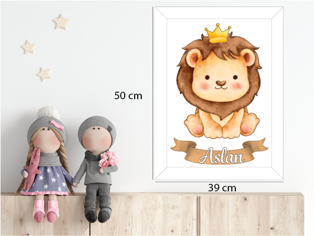 Sevimli Aslan Işıklı İsimli Kapı Süsü 3