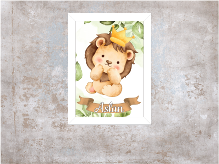 Sevimli Aslan Işıklı İsimli Kapı Süsü 4