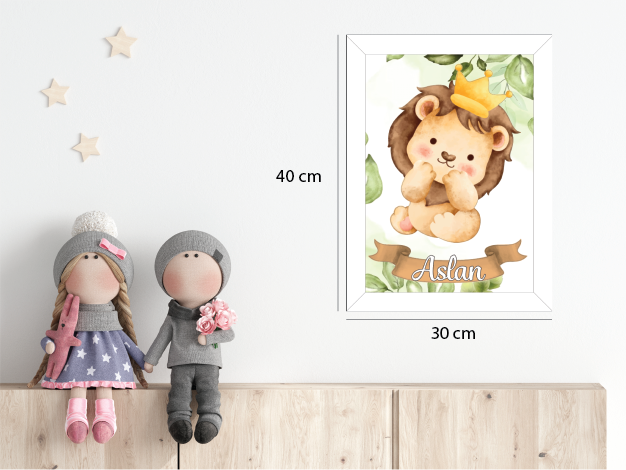 Sevimli Aslan Işıklı İsimli Kapı Süsü 4