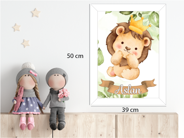Sevimli Aslan Işıklı İsimli Kapı Süsü 4