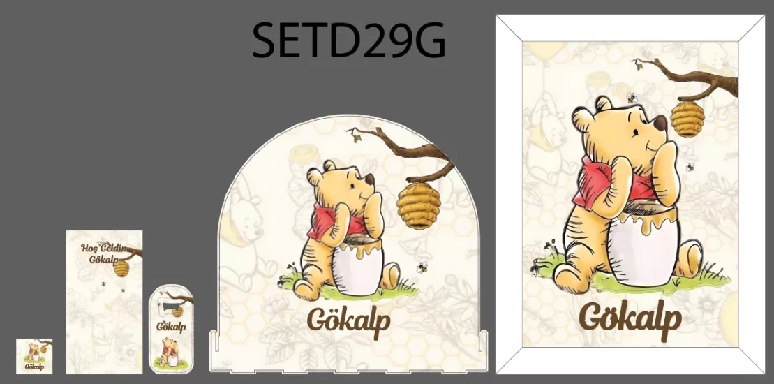 Winnie Kırmızı Atkılı Bebek Seti
