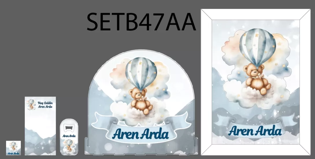 Bulutlu Sevimli Ayıcık Bebek Seti