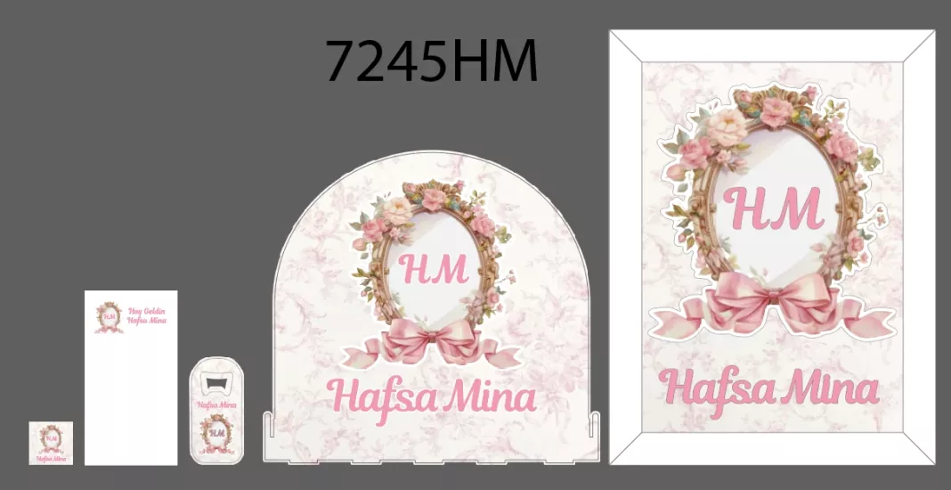 Pembe Crest Çiçekli Bebek Seti