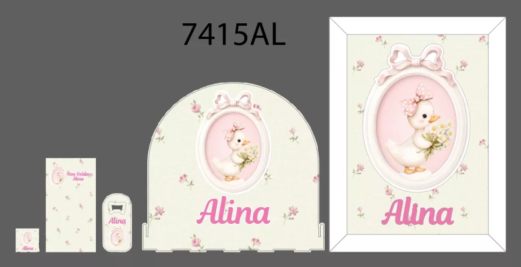 Tatlı Ördek Crest Çerçeveli Bebek Seti