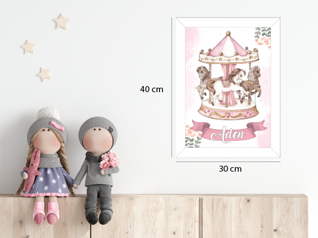 Pembe Atlı Karınca Işıklı İsimli Kapı Süsü C34 1