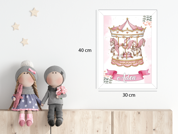 Pembe Atlı Karınca 1 Işıklı İsimli Kapı Süsü