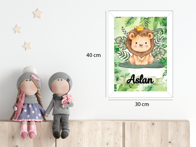 Sevimli Aslan Işıklı İsimli Kapı Süsü 1
