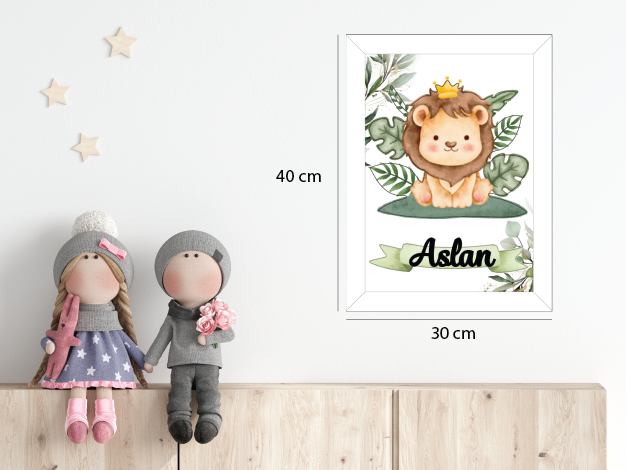 Sevimli Aslan Işıklı İsimli Kapı Süsü 2
