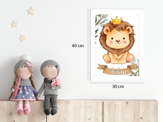 Sevimli Aslan Işıklı İsimli Kapı Süsü 2