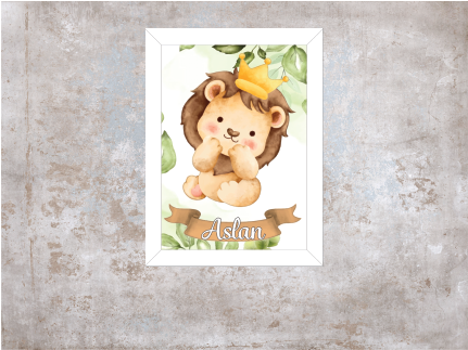 Sevimli Aslan Işıklı İsimli Kapı Süsü 4