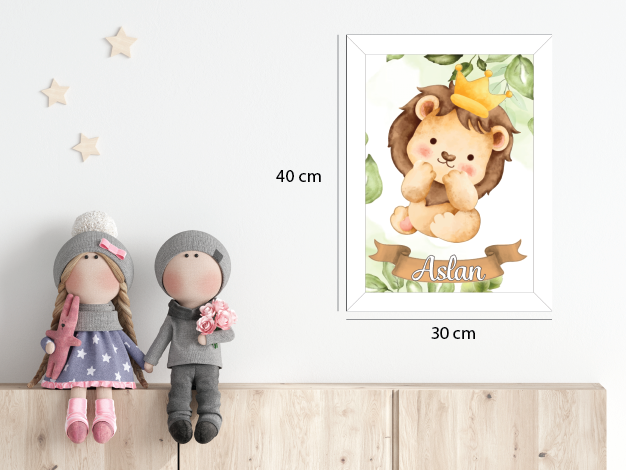 Sevimli Aslan Işıklı İsimli Kapı Süsü 4