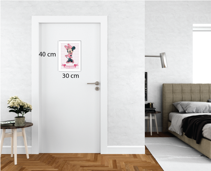 Pembe Minnie Mouse Işıklı İsimli Kapı Süsü D49 1