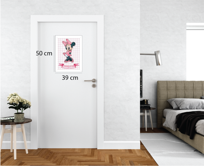 Pembe Minnie Mouse Işıklı İsimli Kapı Süsü D49 1
